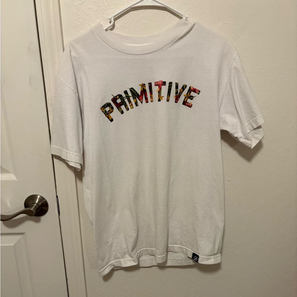 Primitive Kids White Tee with Multicolor Floral Logo